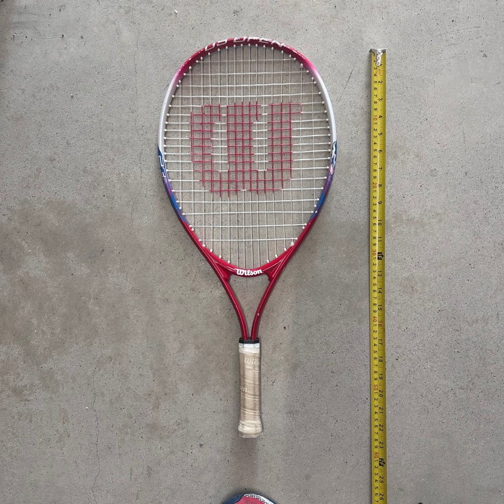 Wilson Tennis Racquet Lightweight Strung Pink White Blue 27 inch - Picture 2 of 8